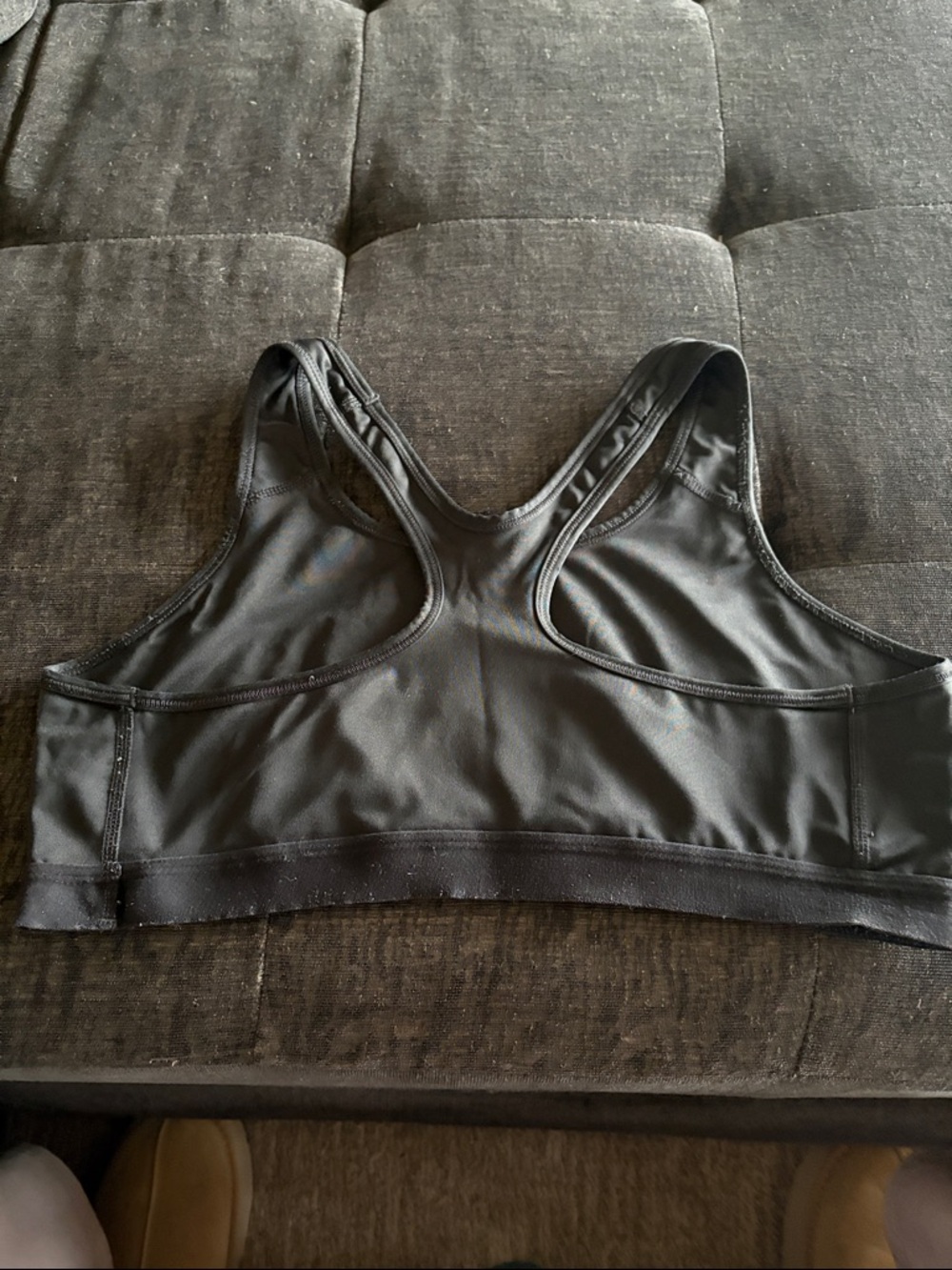 Nike Black Sports Bra with White Swoosh - Picture 3 of 7